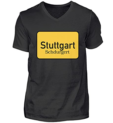 T-shirt à col en V Stuttgart noir taille S pour homme