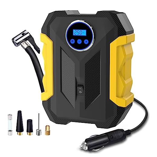 Digital Air Compressor for Car Auto Pump Portable Tire Inflator with LED Light DC 12V