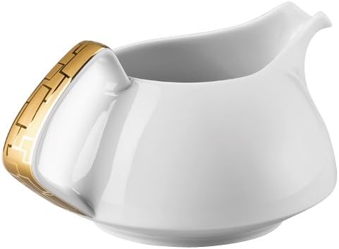 Rosenthal Sauceboat in Porcelain Tac gropius, Gravy Boat Gold Handle, Elegant SAUCES of Porcelain