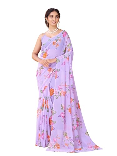 Image of Garden Vareli Women Georgette All Over Floral Printed Saree