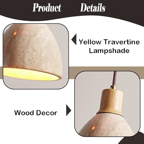 Lustre en pierre naturelle E26 pour éclairage de chambre - 6