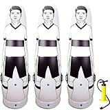 LEMMAN 3個サッカー ダミー 人形 フリーキック練習 160/175/205cmサッカー用空気入れ人形障害物【初級者と上級者】練習 ディフェンダートレーニング インフレータブル マネキン フットサル コーナーキック ドリブル パス トレーニング練習用具 自主練習 自宅 大人 こども 簡単組立て,白,205cm