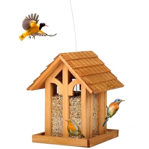 XL Deluxe Cedar Wood Bird Feeder by CEDAR ALPHA Cover