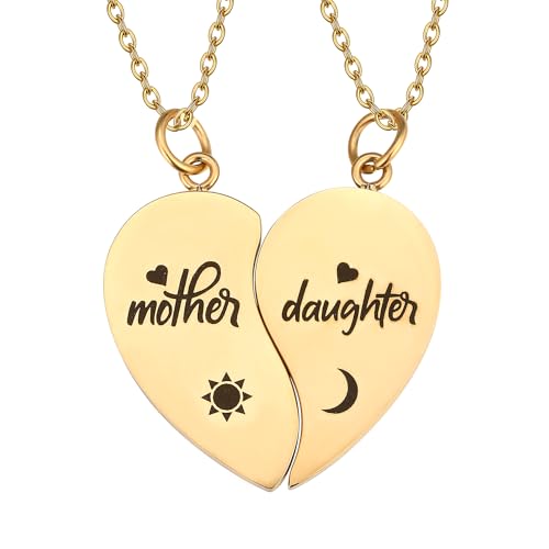 Image of Yonhon Mother Daughter Bracelet Necklace for 2 /3 /4, Mother Daughter Matching Keychain Set