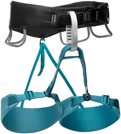 Black Diamond Womens Momentum Rock Climbing Harness, Aqua Verde, X-Small