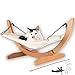 Vea pets Luxury Cat Hammock - Large Soft Plush Bed (24x16in) Holds Small to Medium Size Cat or Small Dog | Anti Sway | Attractive & Sturdy Perch | Easy to Assemble | Wood Construction | Prime Cat Toy