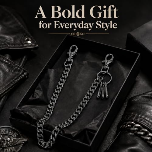 Image of Pants Chain - Wallet Chains for Men Women, Punk Gothic Belt Chain Jean Chain with Lobster Clasps,Metal Chain for Jeans, Wallet, Purse, Bag