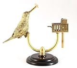 Encendedor de Escritorio con Forma de pájaro, Encendedor de Queroseno semiautomático Recargable Ajustable Vintage, a Prueba de Viento, para colección, decoración, Regalo(Black)