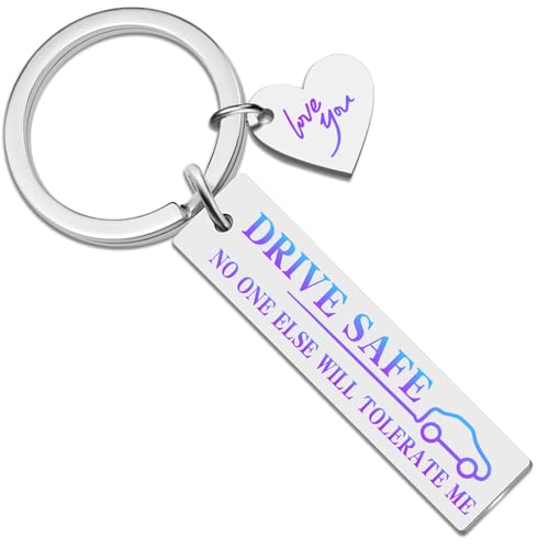 Image of isiyu Valentines Day Gifts for Him Men Boyfriend Husband Drive Safe I Love You Keychain Naughty Birthday Anniversary Sweetest Day Gift for Couples Be Safe Keychain