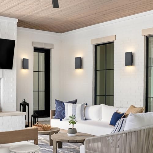 Image of Modern Outdoor Wall Light Black Up and Down Lights Outdoor 10 inch LED Exterior Lighting Fixtures for House, Porch Outside Lights for Entryway Front Door Patio Garage (10W, 3000K /4500K /6000K)