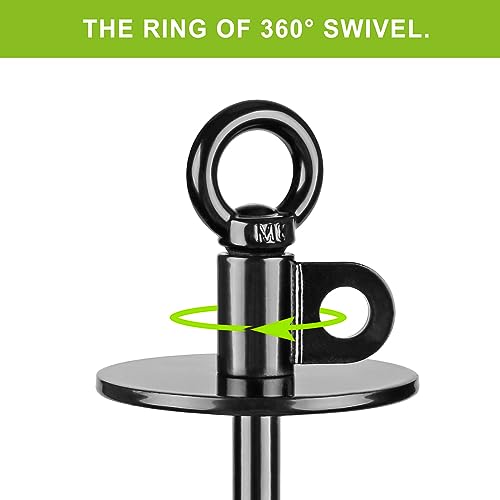 Lifeswell 38,1 cm Langer Hunde-Angelrand, robuster Hundeanker für Hunde bis zu 100 kg, kein Verheddern, zu entfernen, ideal für Hof, Camping und Strand, 1 Packung (schwarz)