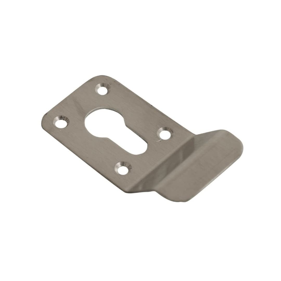 Vibe Cylinder Pull Euro 90X45mm On Satin Stainless Steel, Front Door Pull For Use On Doors For Security, Cylinder Lock With Curved Finger Grip, Latch Pull, Front Door Handle For Cylinder Locks