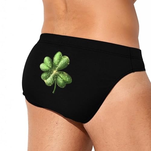 Leaf Clover St-Patrick's-Days Shamrock Mens Swim Briefs Quick Dry Swim Trunk Bikini Underwear Swimsuit3