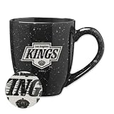 Rico Industries NHL Hockey Los Angeles Kings Black 16 oz Team Color Laser Engraved Speckled Ceramic Coffee Mug