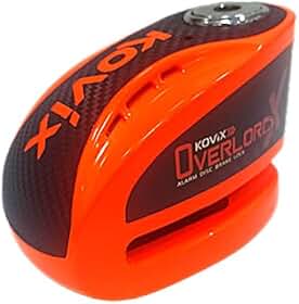 Trava Disco Moto C/Alarme Kovix Cadeado Antifurto Reforçada knx (Laranja)
