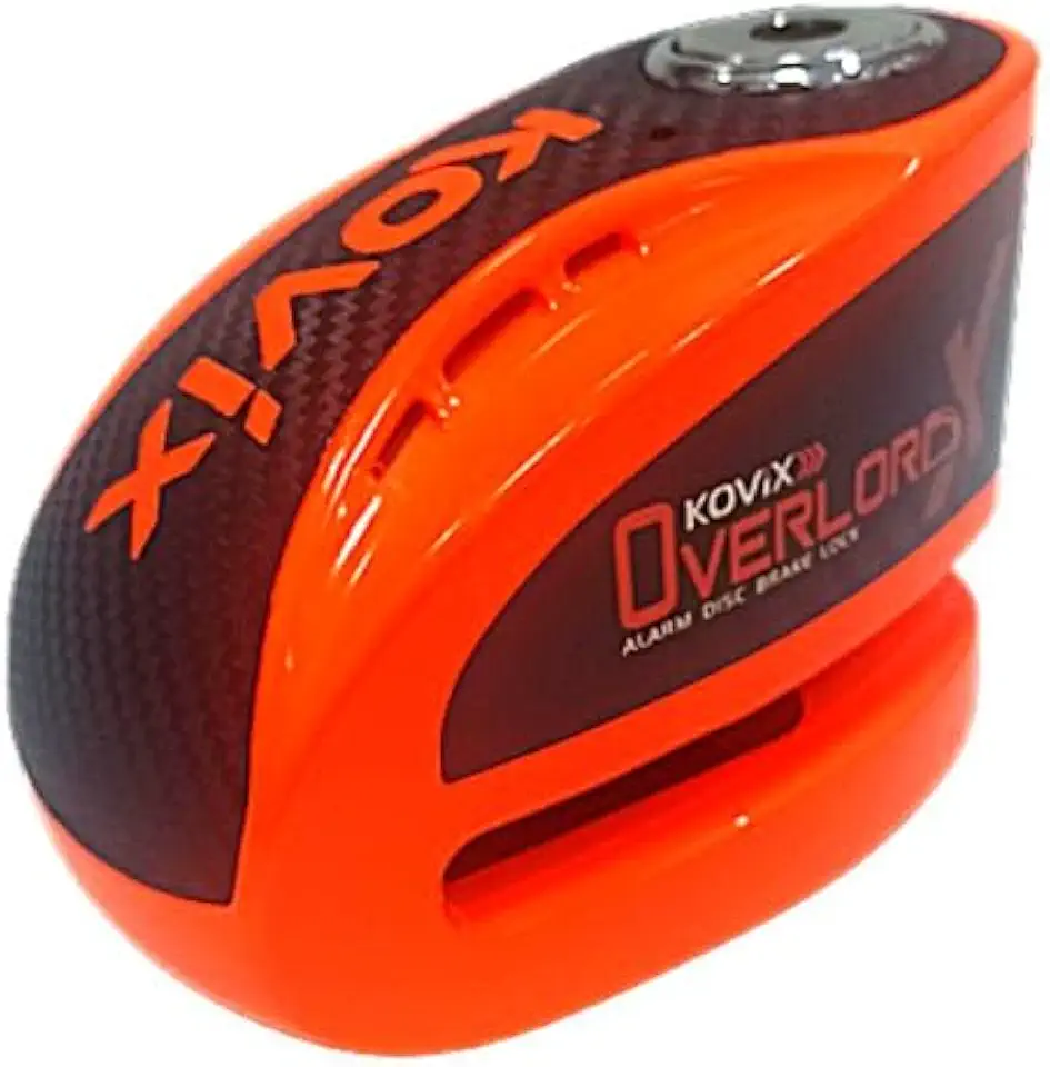 Trava Disco Moto C/Alarme Kovix Cadeado Antifurto Reforçada knx (Laranja)