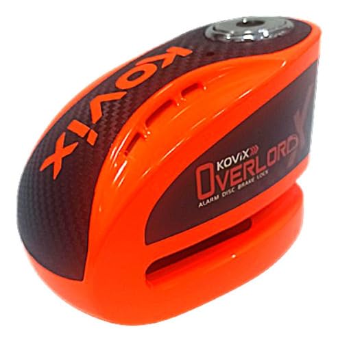 Trava Disco Moto C/Alarme Kovix Cadeado Antifurto Reforçada knx (Laranja)