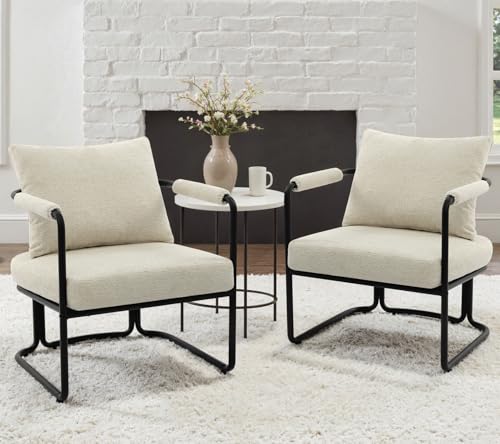 Sillón plegable chenille Beige miniatura 1