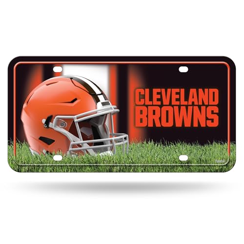 Rico Industries NFL Football Cleveland Browns Metal Auto Tag 6" x 12" - Great for Truck/Car/SUV
