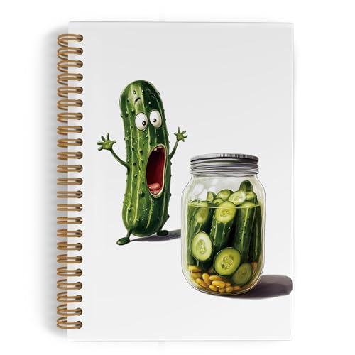 Carnet à spirales pour l'école et le travail avec motif rigolo de cornichon