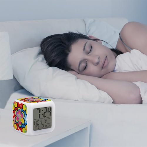 Despertador luces neón para mesita de noche y decoración de hogar 6