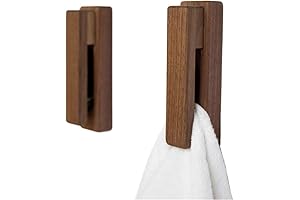 Set of 2 Self Adhesive Towel Wall Hook, Wooden Vintage Towel Holder