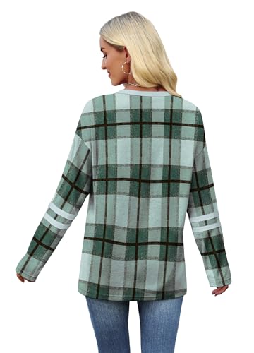 Image of Sampeel Long Sleeve Shirts for Women Color Block Casual Tops Fall Outfits 2026 Basic Tees Trendy Spring Clothes