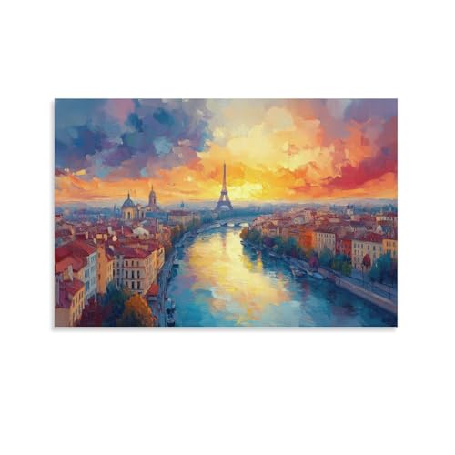 Cuadros modernos de Venecia en lienzo impreso decorativo para pared de dormitorio 50x75cm
