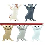 5匹の猫セット かわいいギフト デスクデコレーション かわいいペンホルダー 面白いオフィスデスク カワイイ 踊る猫 面白いオフィス装飾