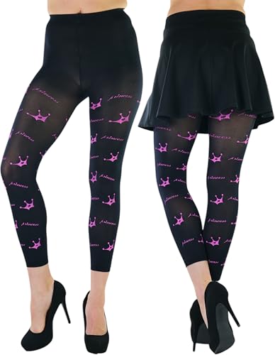 Image of ToBeInStyle Women's Opaque Ankle Long Nylon Footless Fun Tights Pantyhose