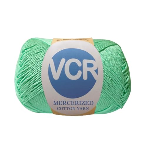 Image of VCR 4 Ply Light Cyan 100% Mercerized Cotton Yarn, 60 Grams Hank, 190 Meters Length, Cotton Combed Ball, Smooth and Glossy Crochet Yarn for Crochet and Knitting, Pack of 1, Suitable for DIY Crafts