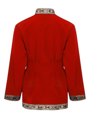 Kids Boys Russian Traditional Folk Shirt Embroidered Bell Sleeve Tunic Top for Carnival Festival4