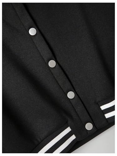 Verdusa Women's Bomber Jacket Long Sleeve Varsity Jackets Crop Baseball Outerwear4