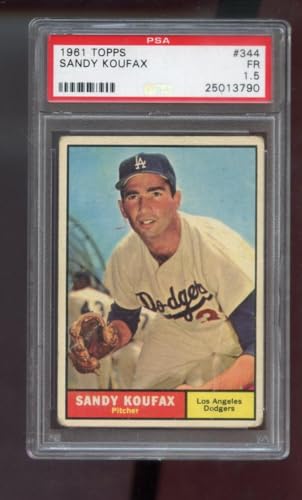 1961 Topps 344 Sandy Koufax PSA 1.5 Graded Baseball Card Los Angeles Dodgers