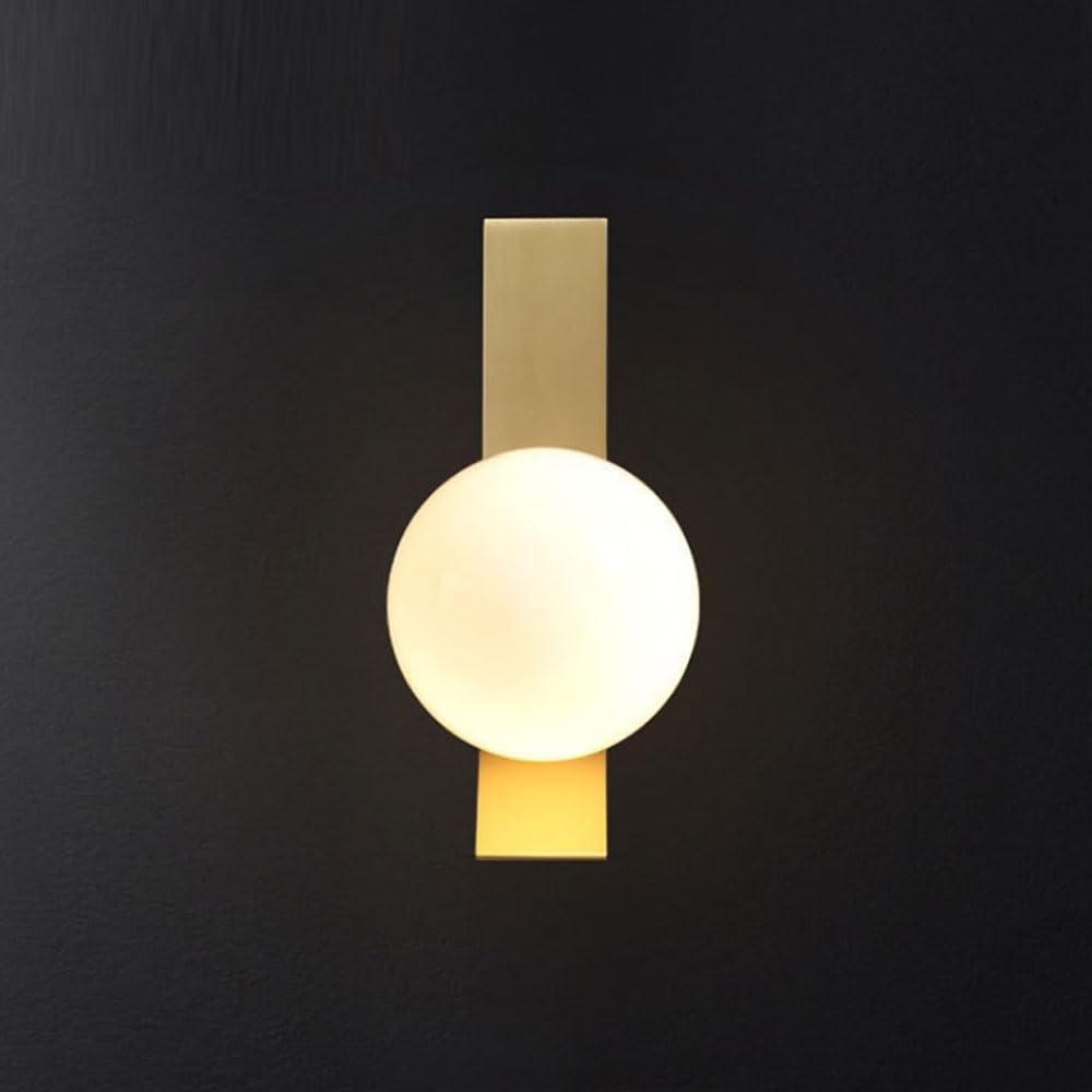 SXSCARKX Modern Glass Globe Wall Sconce Luxury Nordic Gold Bedside Light Fixture Corridors Home Decorative Indoor Lights For Bedroom Living Room Office Restaurant Hallway Hotel