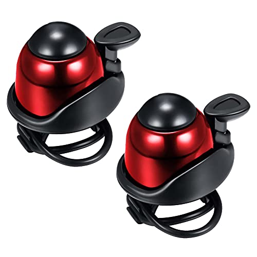 Cisixin 2PCS Timbre para Bicicleta,Campanas de Bicicleta de Aluminio Ajustable Accesorio Bicicleta Accesorio Bicicleta para Bicis Eléctricas, Bicicleta Carretera,Negro