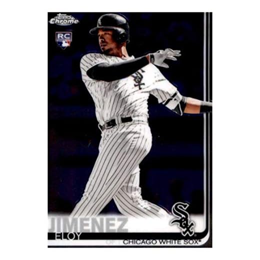 2019 Topps Chrome Baseball #202 Eloy Jimenez RC Rookie Chicago White Sox Official MLB Trading Card (Note: any scan streaks are not on card)