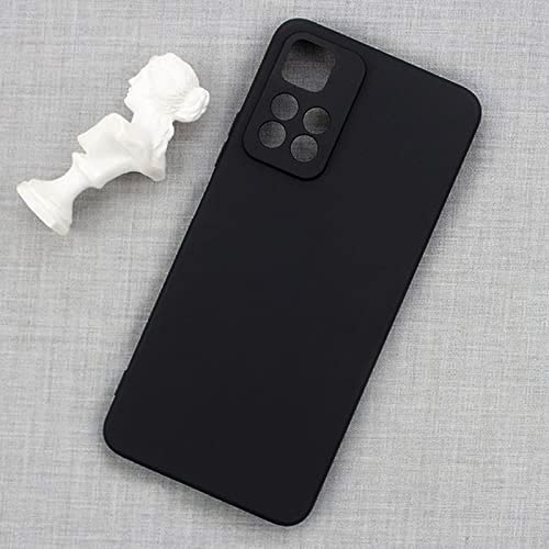 Image of Mobile Back Cover Case for Xiaomi Redmi Note 11T (5G) (Silicone Case|CameraProtection|Black SC1510)
