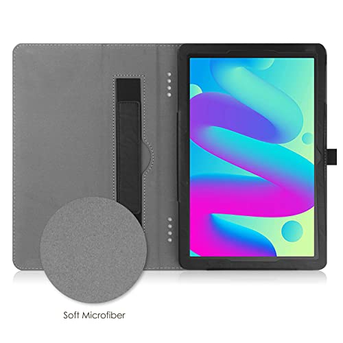VOVIPO PU Leather Stand Folio Protective Cover with Handstrap For TCL Tab 10L 10.1, Black or Brown - Image 4