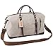 Jack&Chris Oversized Canvas Leather Trim Travel Tote Duffel Shoulder Handbag Weekender Bag Women Shopping Bag CB1004