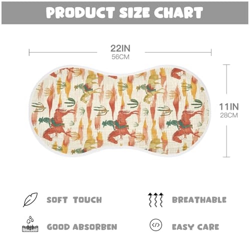 vvfelixl Contrasting Colored Cowboy Burp Cloths for Baby Boy Girls Baby Washcloths Burp Rags 1 Pack2