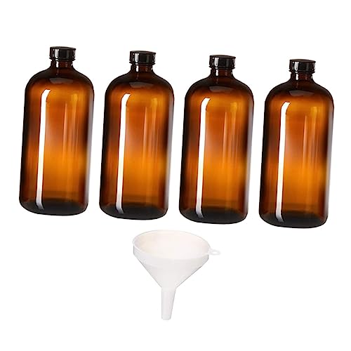 GARVALON 5pcs Small Mouth Bottles Light-proof Glass Sample Bottles Laboratory School Hospital Easy Refill Leakproof Random Color
