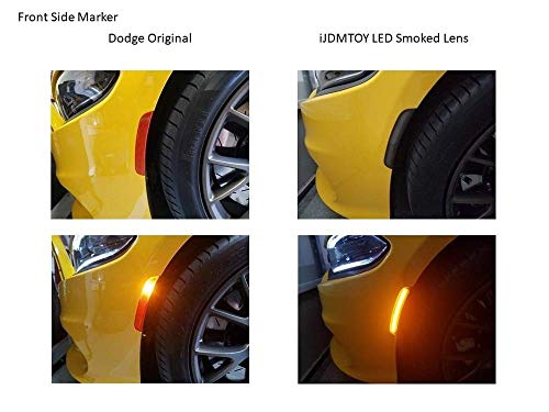 iJDMTOY Smoked Lens Amber/Red Full LED Side Marker Light Kit Compatible With 2015-up Chrysler 300, Powered by Total 180-SMD LED, Replace OEM Sidemarker Lamps - Thumbnail 5