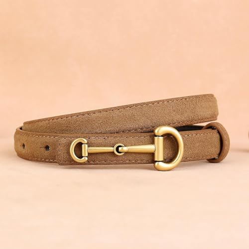 Leather Belt With Gold Buckle For Men & Women, 1.18" Width, Ladies Thin Belt For Jeans Pants Dresses4