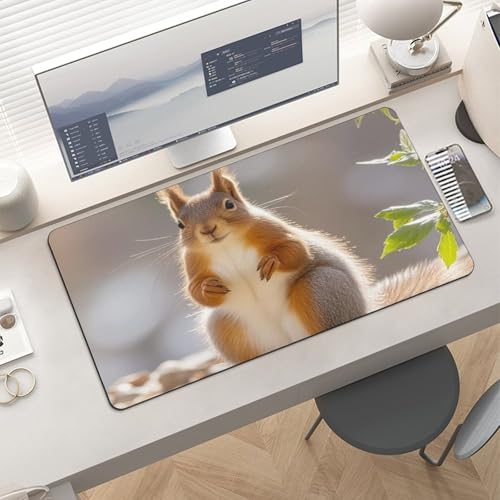 Protector para escritorio con diseño ardilla, base de goma antideslizante, grande miniatura 6