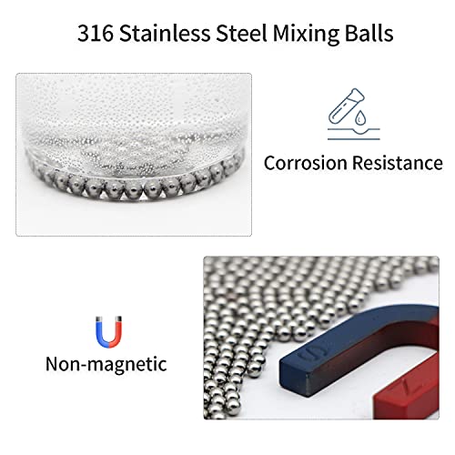 Agidea 200 Stück Nagellackmischkugeln, 316 Edelstahl, Kugellagerkugeln für ätherische Öle, korrosionsbeständig, Farbmischkugeln, 4 mm / 0,4 cm