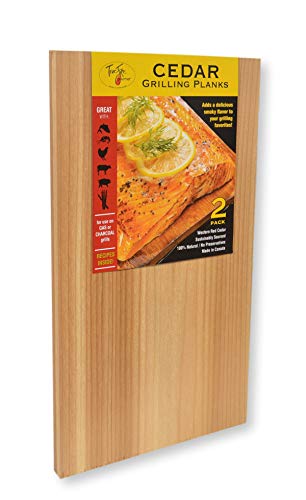 TrueFire Gourmet Premium Cedar Grilling Planks 7 x 16 inch (24-Pack) – Add a Delicious, Smoky Flavor to Your Grilling Favorites: Salmon, Veggies, Meats, Seafood & More