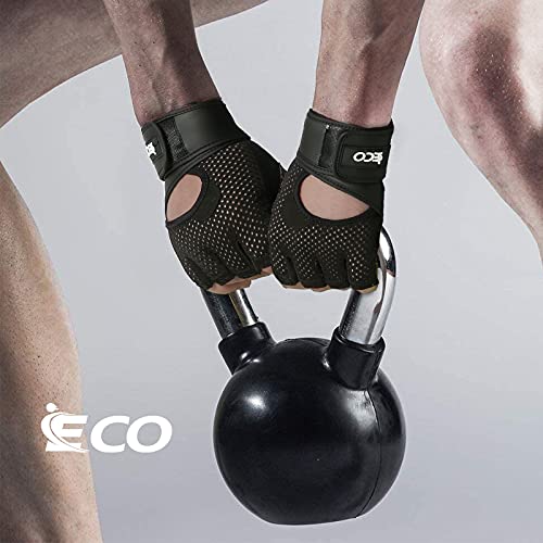 iECO Guantes Gimnasio para Hombre y Mujer, Gym Guantes Transpirable con Protección Completa de Muñeca y Palma, de Pesas, Musculación, Fitness, Ciclismo - Imagen 4