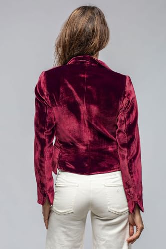 Women's Vintage Velvet Blazer Suit One Button V-Neck Slim Coat Retro Casual Dressy Tops2