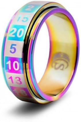 R20 Rainbow Dice Ring (Size 9)